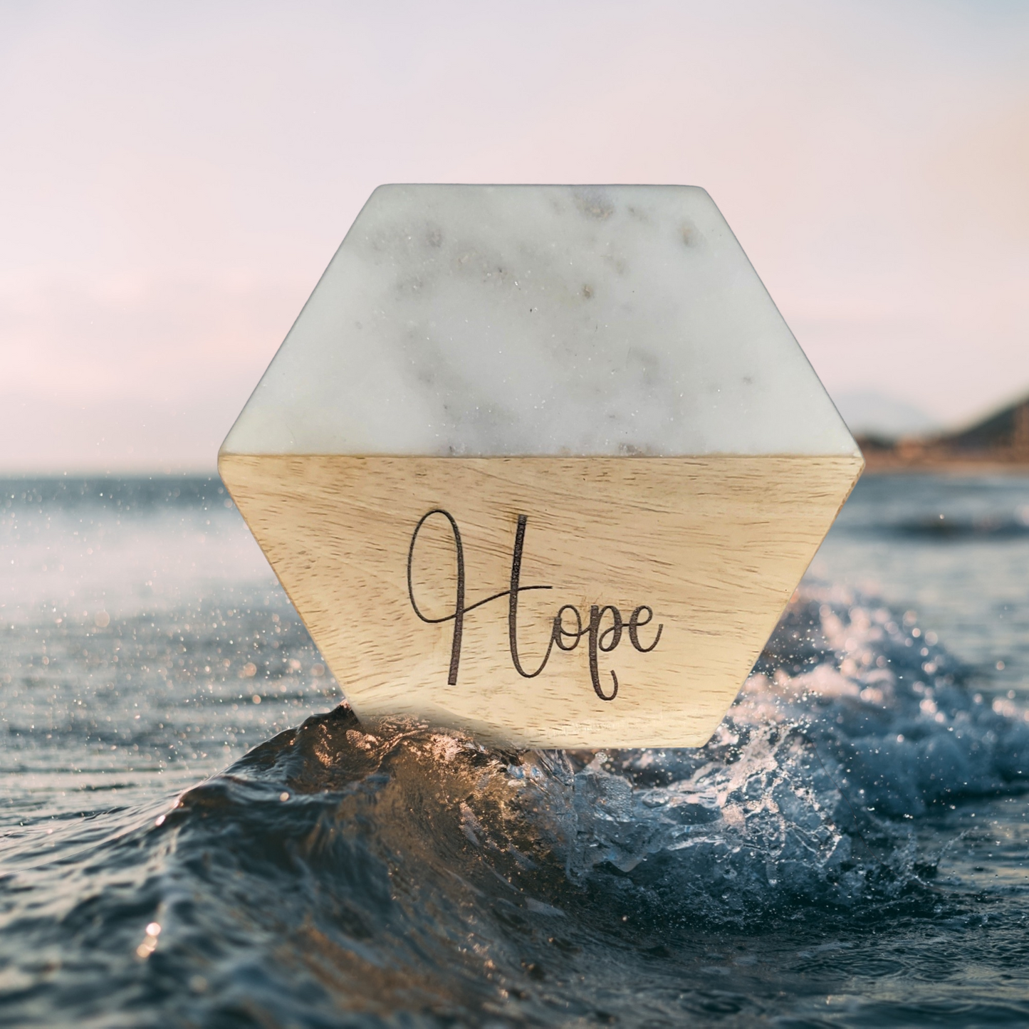 Laser Engraved Coasters - Set of 4 - Faith, Hope, Love, Believe