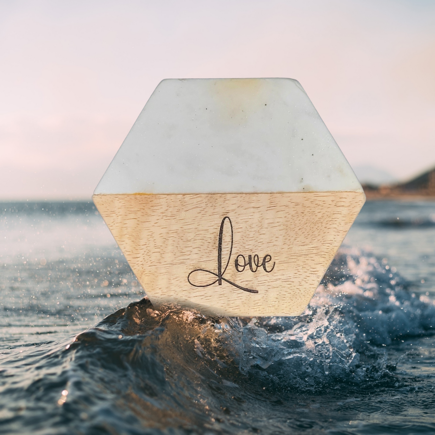 Laser Engraved Coasters - Set of 4 - Faith, Hope, Love, Believe