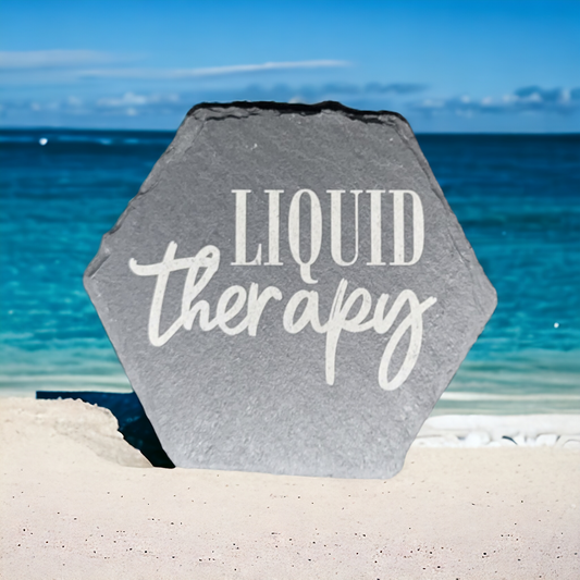 Laser Engraved Slate Coasters - Set of 4 - Liquid Therapy