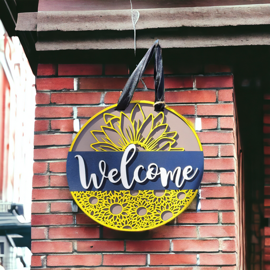 Door Hanger - Welcome! Sunflower