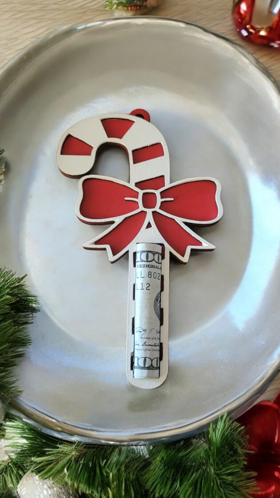 Candy Cane Money Holder Ornament