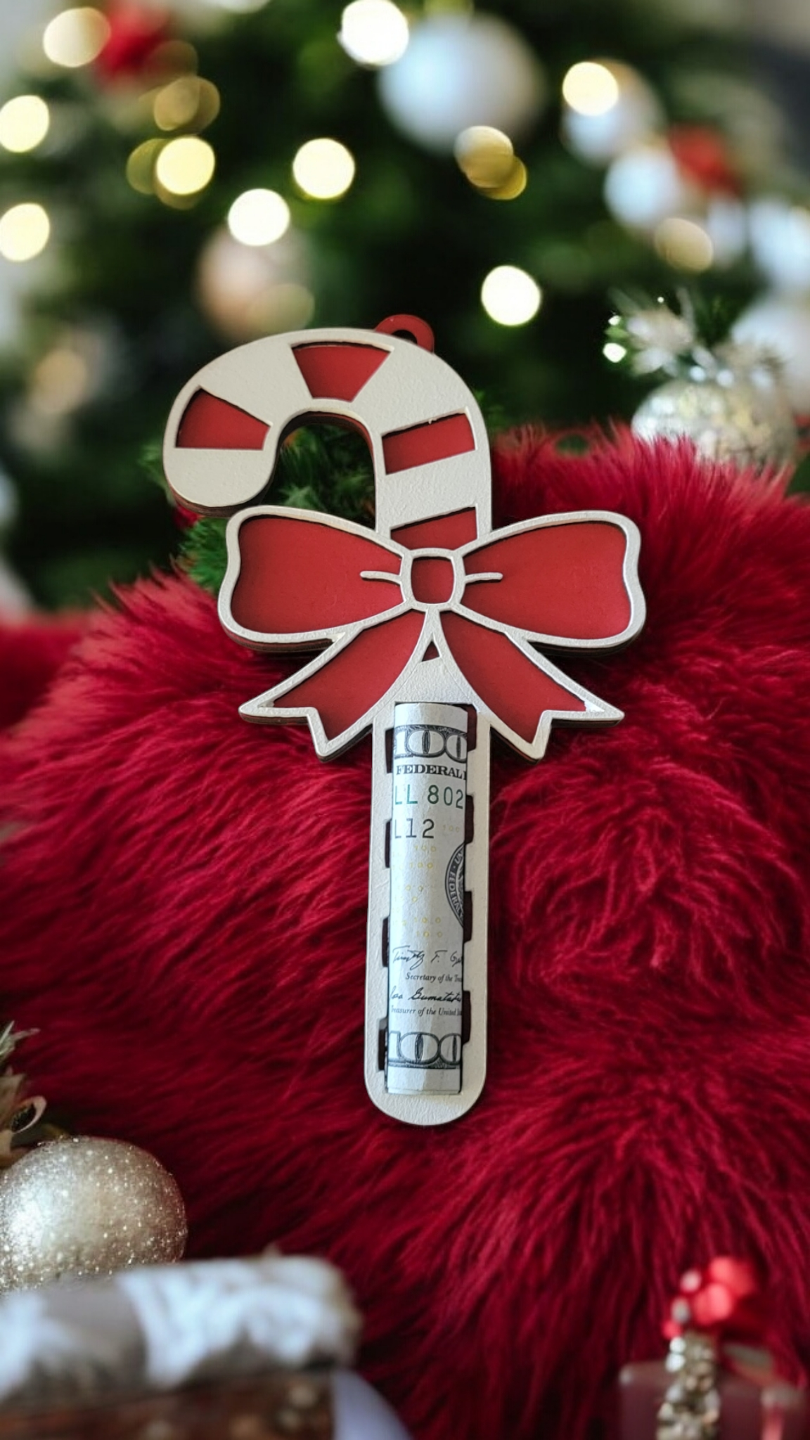 Candy Cane Money Holder Ornament