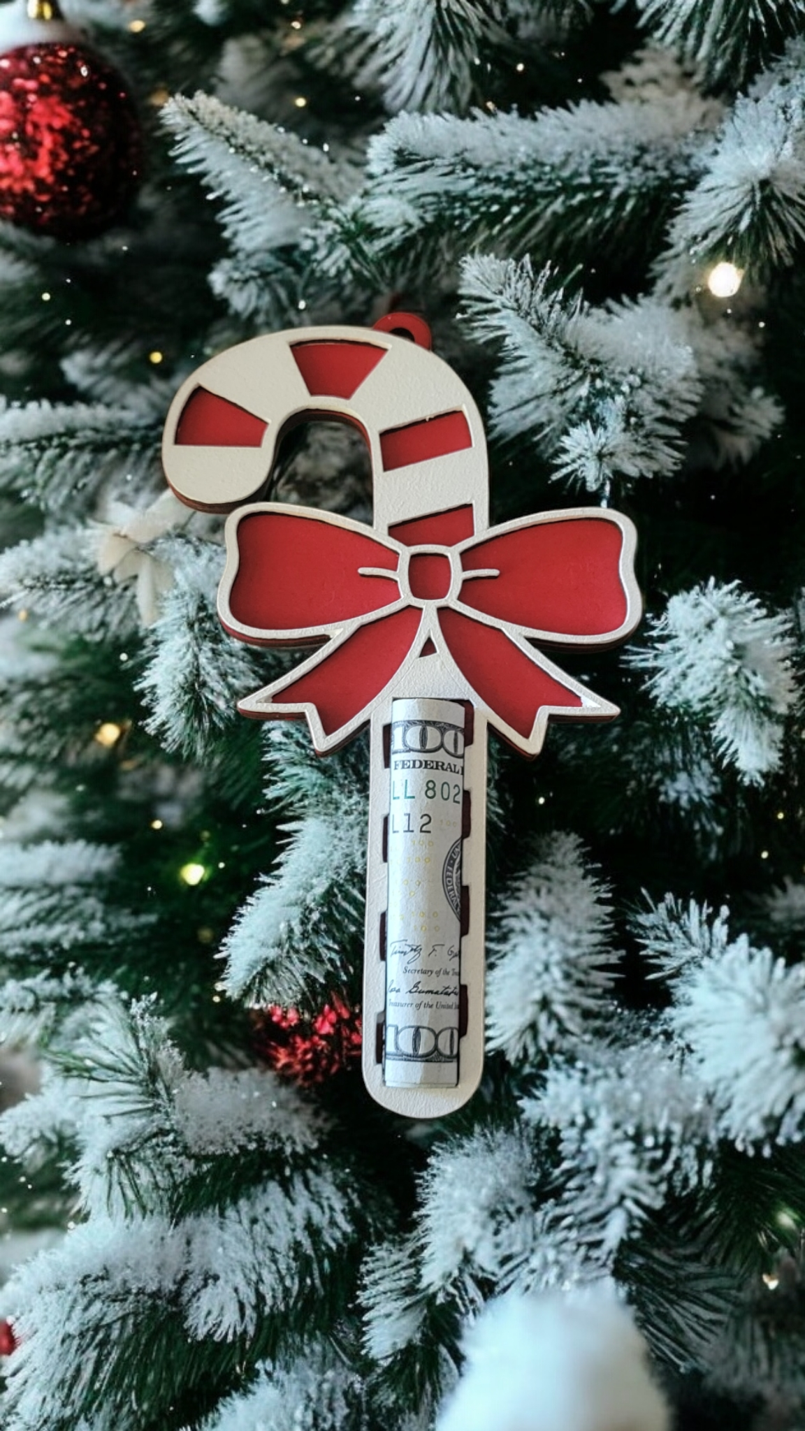 Candy Cane Money Holder Ornament
